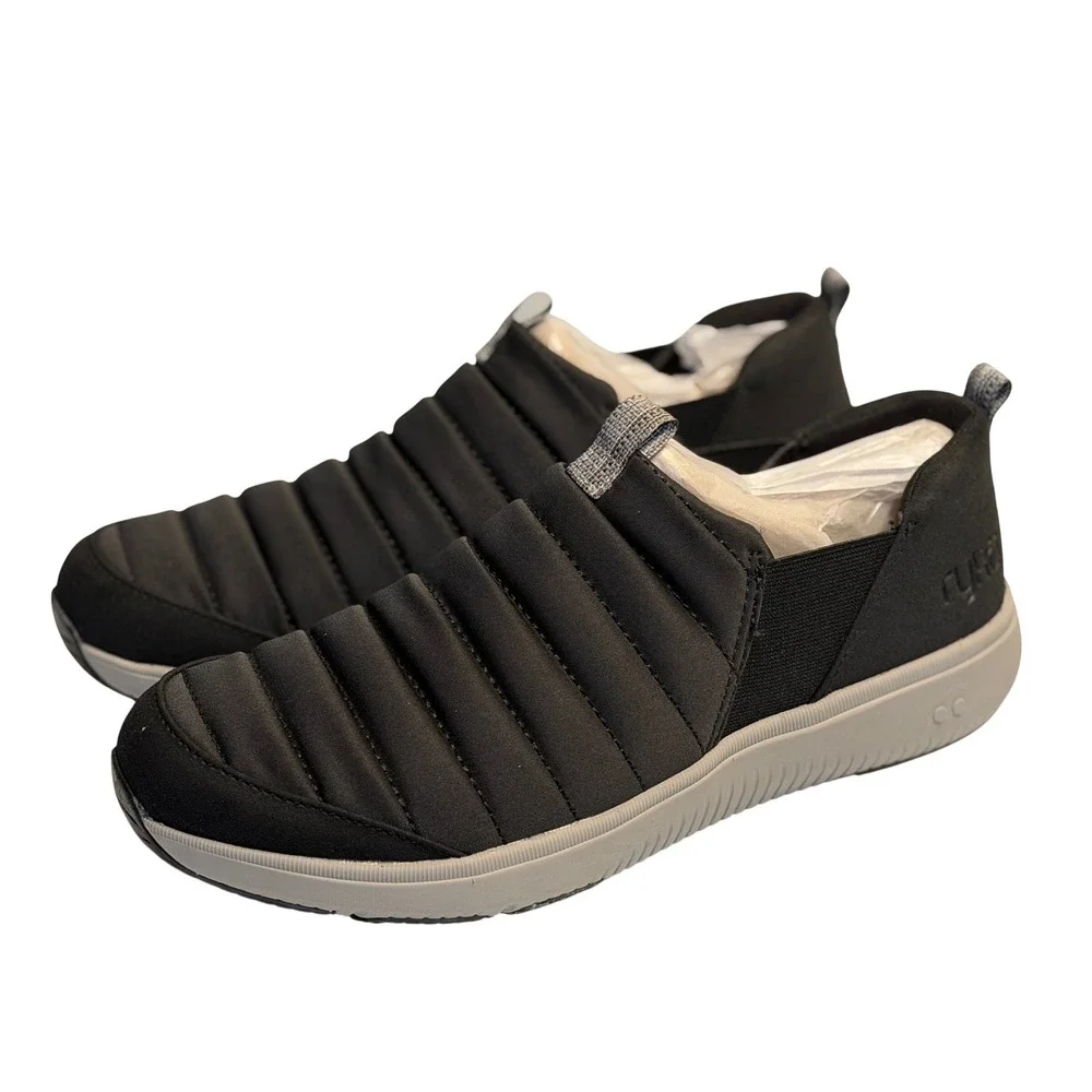 Ryka‎ Pursuit Quilted Slip-Ons Black Puffer Walking Sneakers Comfort Shoes 8.5